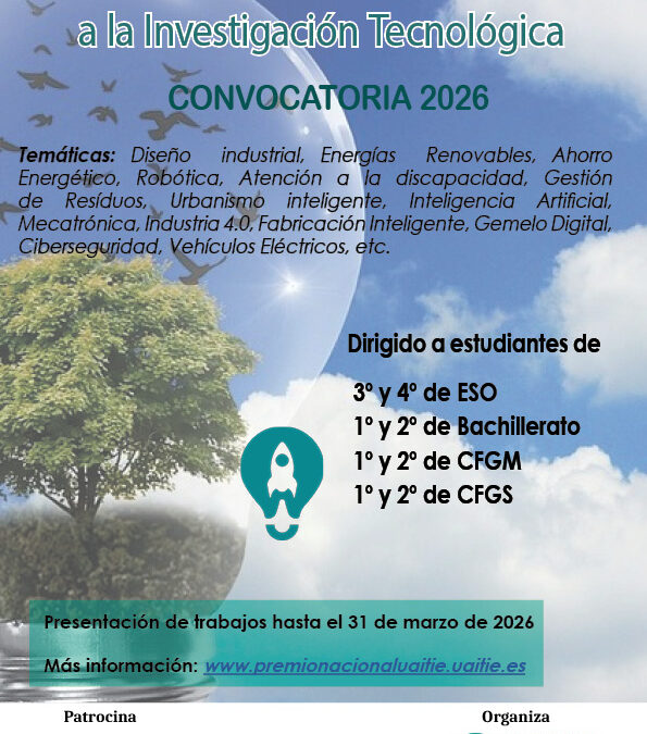 La UAITIE lanza la XI edición del Premio Nacional de Iniciación a la Investigación Tecnológica y amplía el alcance educativo de este certamen de ciencia y tecnología